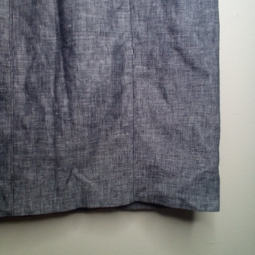 Ann Taylor Skirt 6 Linen Blend Fully Lined Gray - Picture 8 of 13
